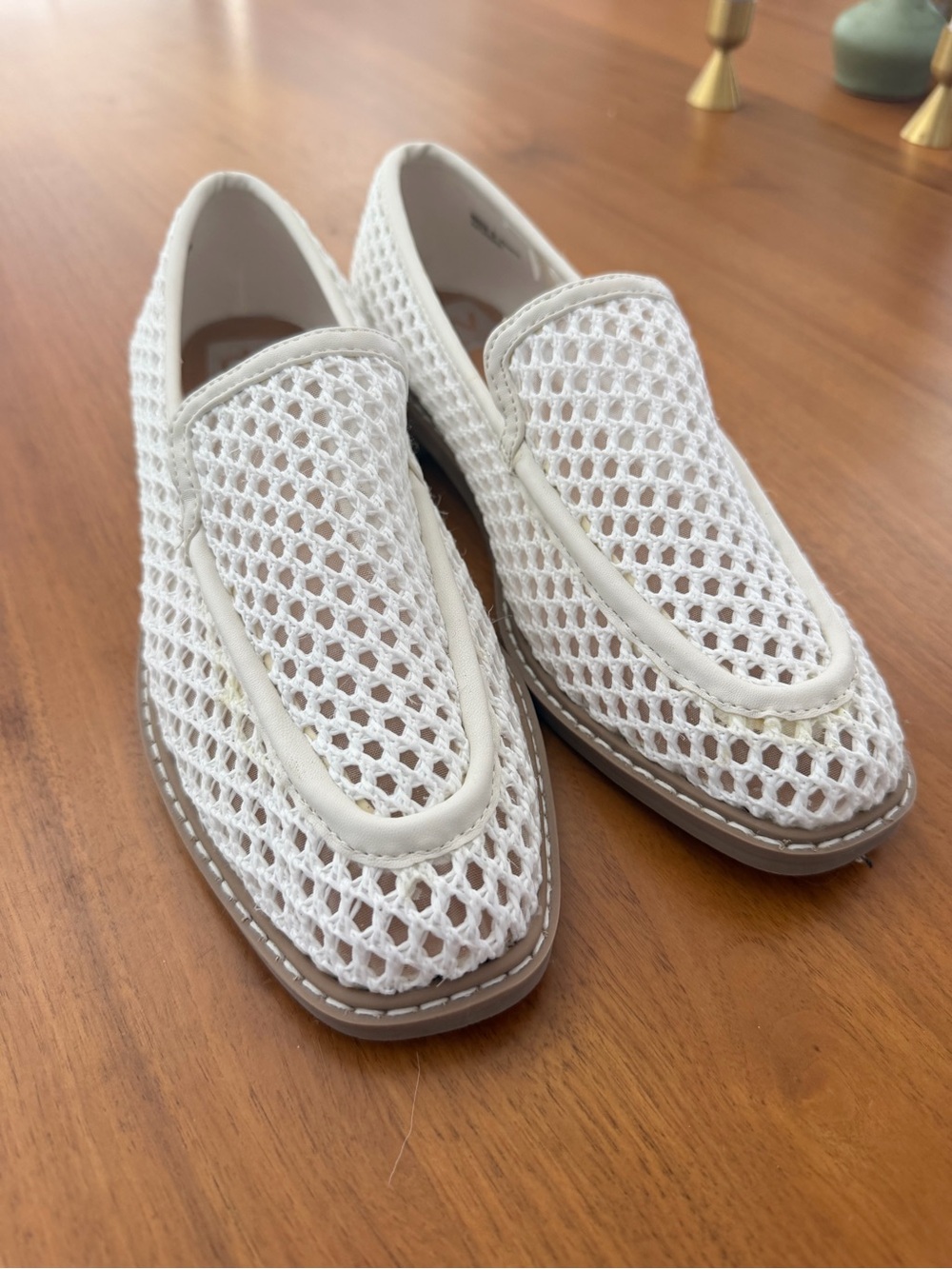 DV by Dolce Vita White Mesh Slip-On Loafers - Picture 3 of 4